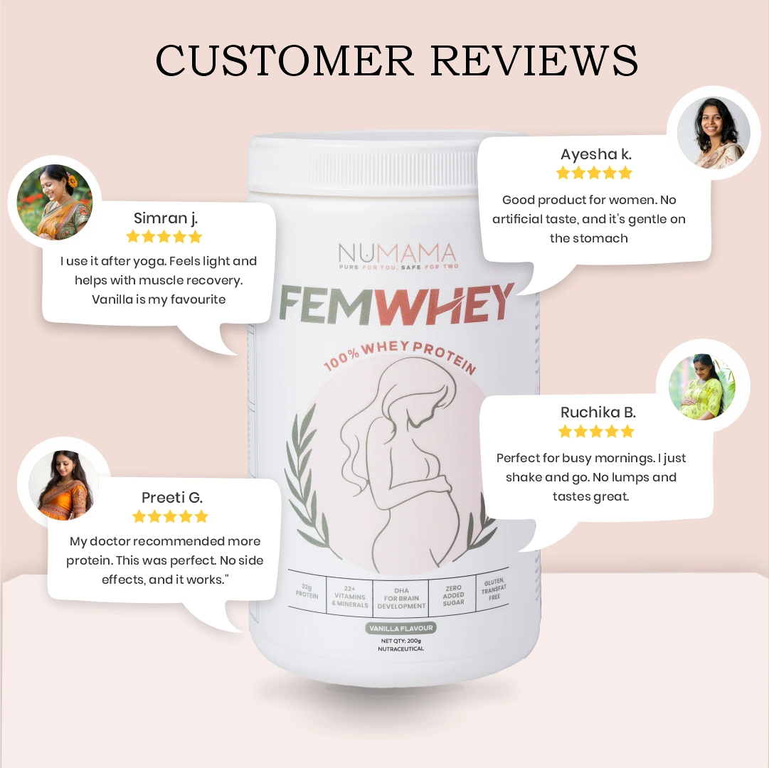 NuMama FemWhey Protein Powder for Women | 100% Whey protein | Zero Added Sugar | 22+ Vitamins and Minerals | 200g