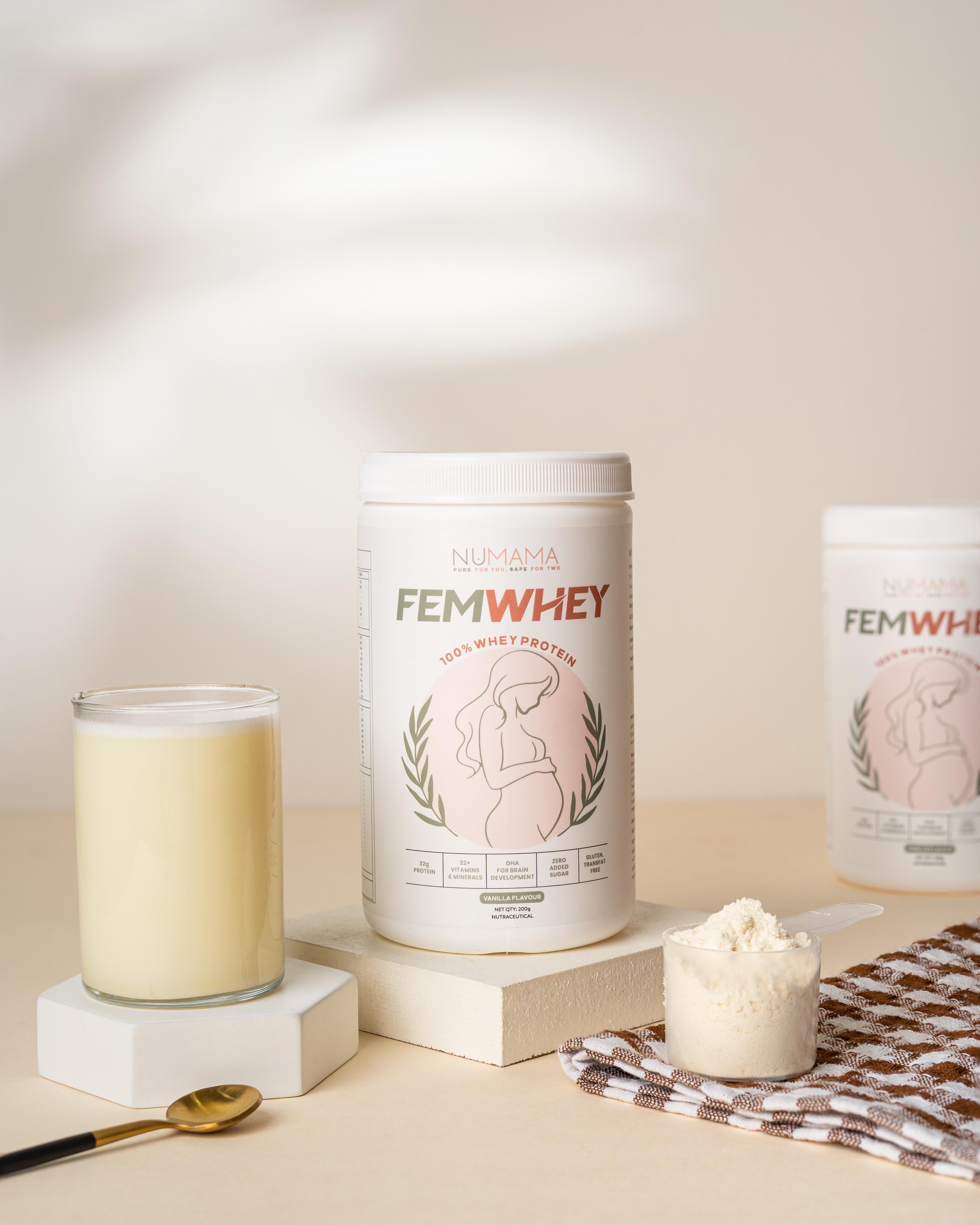 NuMama FemWhey Protein Powder for Women | 100% Whey protein | Zero Added Sugar | 22+ Vitamins and Minerals | 200g